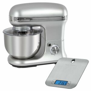 ProfiCook PC-KM1222 szett tálaló mixerrel és konyhai mérleggel, 5 literes, 1200 W, rozsdamentes acél