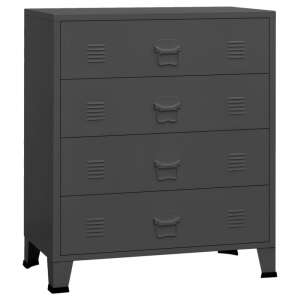 vidaXL 4-drawer metal chest of drawers in anthracite grey - Dresser