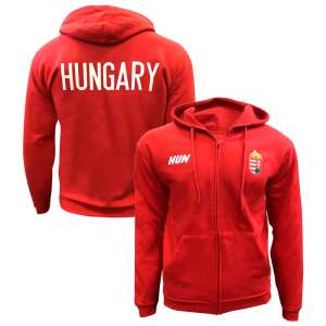 Magyarország pulóver felnőtt kapucnis-zippes HUNGARY piros 40908735 Férfi pulóverek