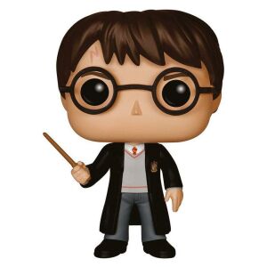 Harry Potter Funko POP! Figur von Harry in Hogwarts-Uniform mit Zauberstab - Funko