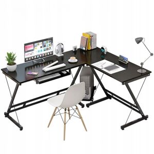 ECKTISCH GROSS MODERN INDUSTRIELL COMPUTER SCHWARZ SPIELETISCH