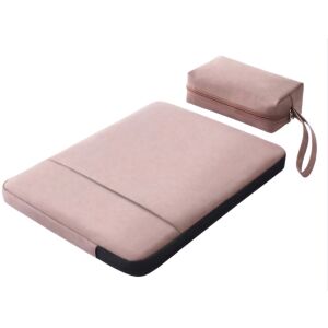 Ružové puzdro na notebook THD Macbook Air (M1/M2) 13.3/13.6 palca s vreckom na príslušenstvo - Tašky a puzdrá na notebooky