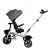 Pepita Fleppy 360° rotirajući tricikl s podesivim naslonom, guralicom i košarom, siva