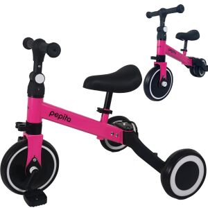 Pepita Foxy 3in1 pretvorljivi trkaći bicikl s odvojivim pedalama i podesivim kotačima #ružičasto-crna
