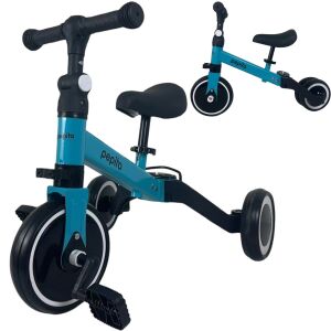 Pepita Foxy 3in1 pretvorljivi trkaći bicikl s odvojivim pedalama i podesivim kotačima #plavo-crna
