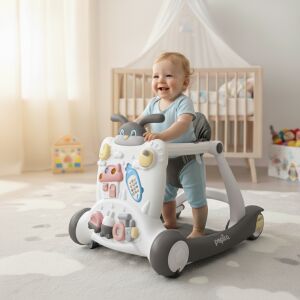 Pepita Bunny 3in1 Multifuncțional Interactive Baby Walker și Walking Helper - Gri și alb 147294653 - Premergatoare