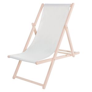 Dechland wooden deckchair #light grey