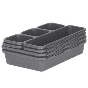 8-teiliger Schubladenorganisator, multifunktional, grau