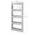 Dimensions of the Springos 5-tier grey rolling storage shelf