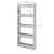 Dimensions of the Springos 5-tier grey rolling storage shelf