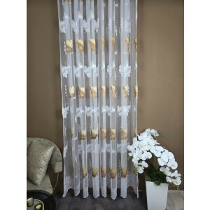 Levél mintás Kész Függöny 400x250