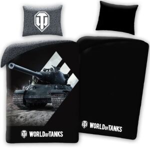 Set lenjerie de pat World of Tanks cu design de tanc, include husă de pilotă și fețe de pernă - Lenjerie de pat - tineri și adulți