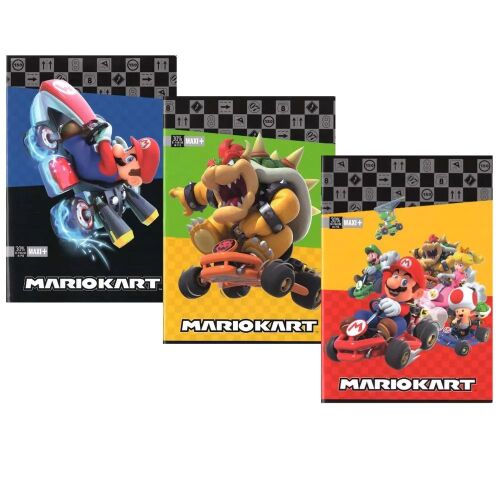 Poznámkový blok A4 Super Mario Mariokart červený, 40 listov, sortiment, 3 druhy 121444162