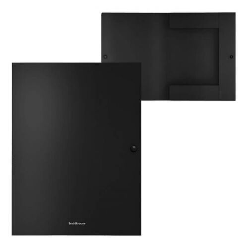 Erich Krause A4 fekete műanyag iratbox, dokumentum tároló