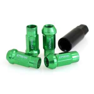 EPMAN JDM zöld kerékanya, 20 db-os szett, M12x1.5 - Kerékcsavar