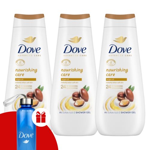 Dove Advanced Care Подхранващ крем за вана 3x400ml + подарък бутилка Dove 121644526