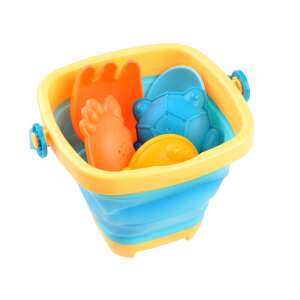 Folding bucket with shovel, rake, and molds for sand play - Inflatable Toy & Beach Toy