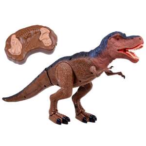 Remote control T-Rex dinosaur toy, brown and black, walking, roaring, shaking head - Nonbrand Interactive Kids' Toy