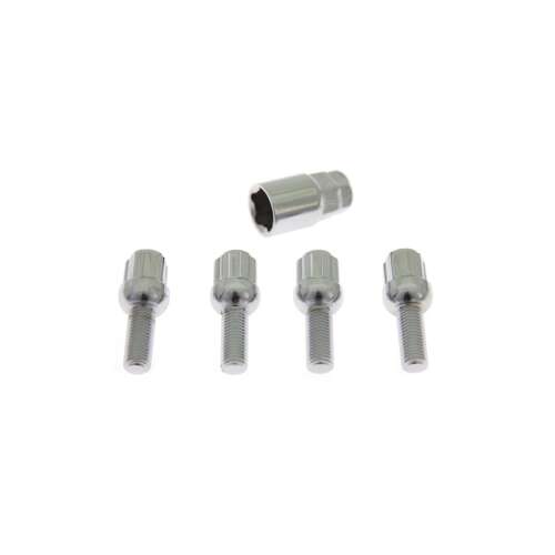 Biztonsági Kerékcsavar Készlet - 4 db M12x1,25x28 mm Króm