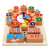 Wooden clock building blocks toy for kids, learn time, day and weather, 12 months+