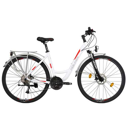 Bicicleta de trekking Koliken Blacktour pentru femei, alb, roți de 28 de inci