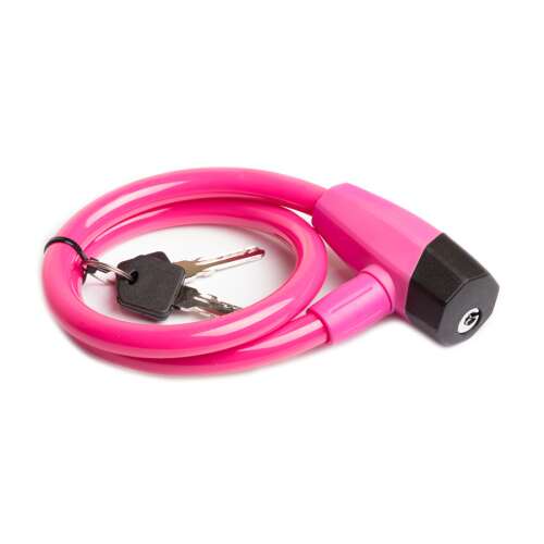 Kábelzár erősített kulcsos pink 12 x 650 mm