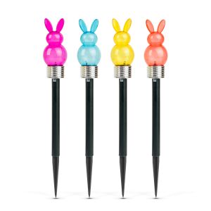 Bewello Garden of Eden nyuszi szolár leszúrható lámpák, négy színes LED kerti lámpa készlete - Bewello