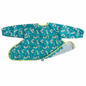 Baveta cu maneci si ventuze - Zebre vesele 121489150 - Bavete, șervețele pentru bebe și Fotolii suspendate