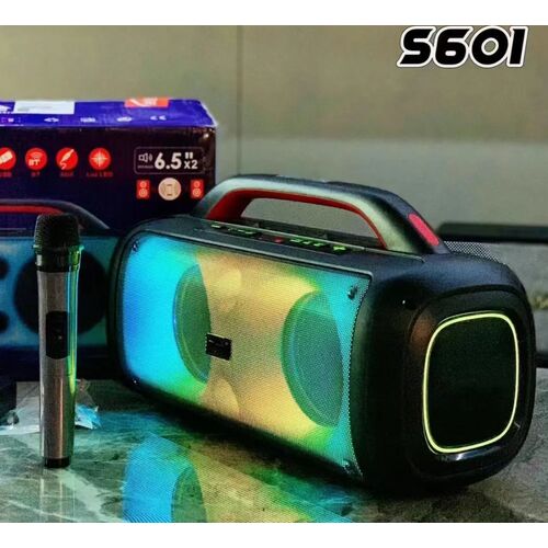 WGY-S601 60W Hordozható Vezeték Nélküli Karaoke Hangszóró Mikrofonnal és RGB Fényekkel