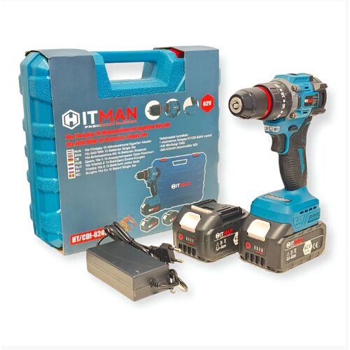 HITMAN 62V Aku vŕtačka a skrutkovač HT/CDI-6249i s 2 batériami a nabíjačkou v kufríku