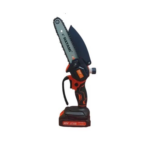 Безжичен верижен трион Hayami HA-1001, 6 инча, литиево-йонна батерия 48V, за подрязване, рязане на дърва за огрев и малки дървета