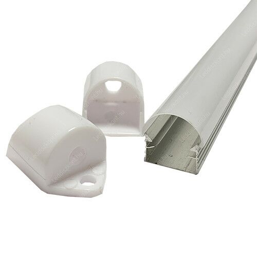 Life Light Led alumínium LED profil szett ívelt opál burával, 1 méter sín, 2 végzáró, 2 rögzítő, 8-12 mm-es LED szalaghoz - LED profil