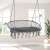 Pepita grey macrame double hanging chair with cushion in a bright living room
