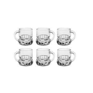 Set de 6 pahare de shot mici din sticlă cu mânere, capacitate 25ml - Pahare