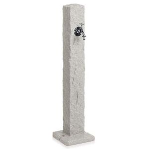 Capac pentru robinet de grădină Mercaton cu adaptor pentru furtun, gri, vedere din față - Fântâni și robinete de grădină