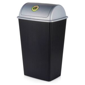 Excellent Houseware Abfalleimer, Kunststoff, 38x30x64 cm, 38 l, schwarz/grau