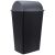 Schwarzer Plastikmülleimer mit Deckel, 38 Liter Fassungsvermögen