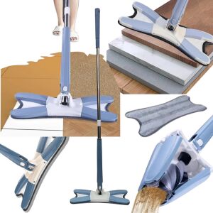 Colag cu mopul plat cu tampon detașabil, demonstrând caracteristicile și utilizarea acestuia - Felmosó