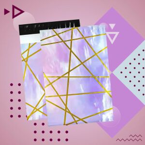 Fialové a zlaté kuriérske tašky s lepiacou páskou, 255x370mm, 50 kusov - Sáčky a vrecká do domácnosti