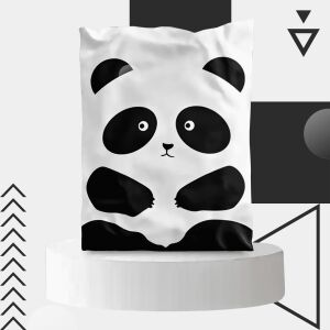 Biela polyetylénová kuriérska taška PANDA s lepidlom pre bezpečnú prepravu - Malatec