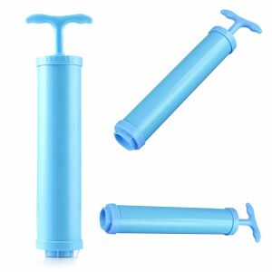 Pompă manuală din plastic albastru pentru saci de depozitare în vid - Depozitare și organizare