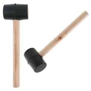 Młotek gumowy z drewnianym trzonkiem, 255 mm, dwa widoki - Malatec