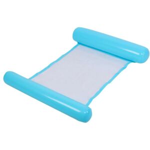 Modrý nafukovací plávač do bazéna s bielou sieťou - Plážové matrace