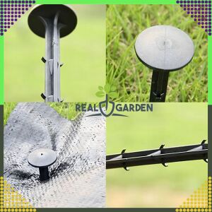 Real Garden 50 DB talajtakaró rögzítő tüske, 15 cm-es műanyag rögzítő tüske textilekhez és talajtakaró anyagokhoz, közelkép - Malatec
