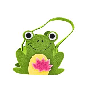 Deko-Osterkörbchen aus Filz, Froschmuster, 14 cm