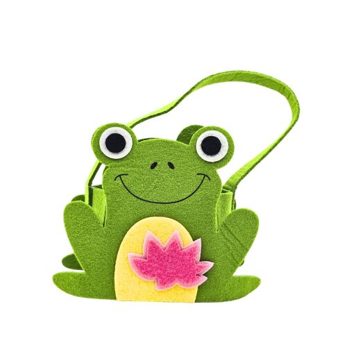 Ozdobný veľkonočný košík z filcu, vzor žaba, 14 cm 121533455