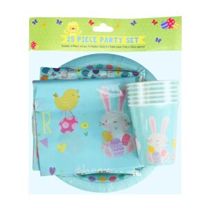 Set mit 25 Party-Accessoires, Osterthema – Hasen, Eier und Spaß!