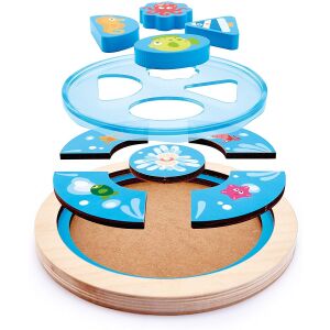 Rejtvény, Hape, fából, tenger felfedezése, kézügyesség és szem-kéz koordináció fejlesztésére, egy éven felüli gyerekeknek