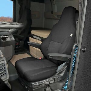Husa de scaun pentru camion negru și gri pentru scaunul șoferului MAN TGX II (din 2020) - Huse pentru scaune auto