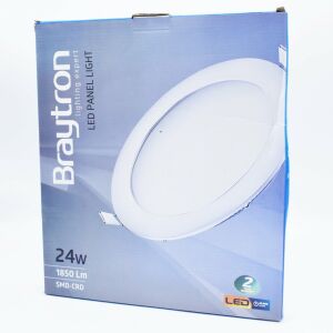 Spot LED 24W Incastrat, Rotund, Braytron, 1850lm, Lumina Calda (3000K), Alb 121533746 - Panouri LED